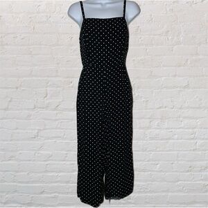 Old Navy Black & White Polka Dot Print Pull On Flare Jumpsuit in Women’s Small